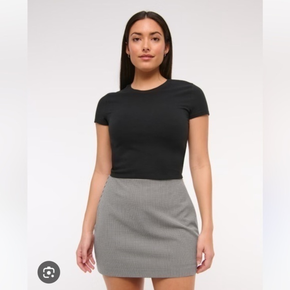 Abercrombie & Finch Midrise Grey Plaid Skort Size XL